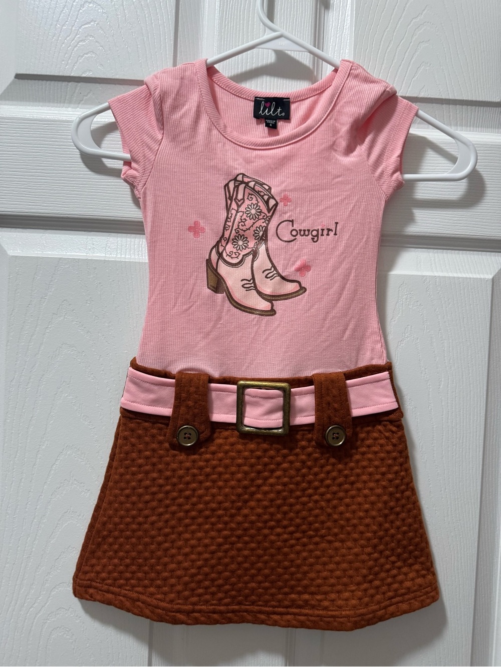 lilt Pink and Brown Cowgirl Dress